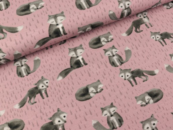 Baumwolljersey Mr.Socks Füchse auf Altrosa by Bienvenido Colorido Rabatt