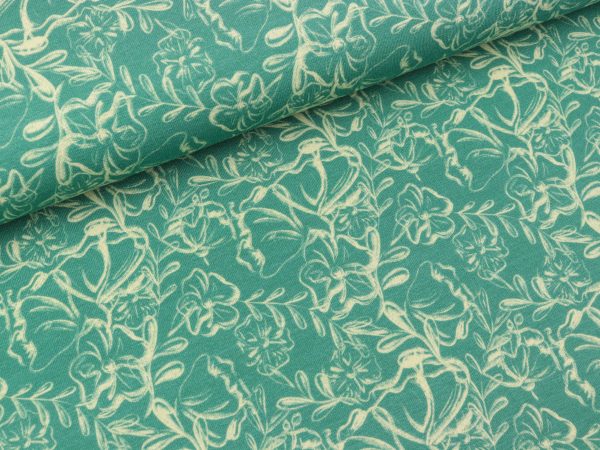 Baumwolljersey Jills Life Grandmas Garden Mini smaragd by Cherry Picking Angebot