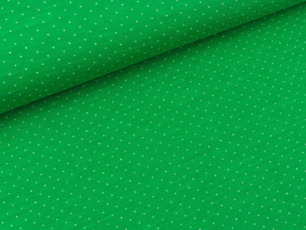 Jacquard-Jersey Minipünktchen verde erba-weiß Online-Schn?ppchen